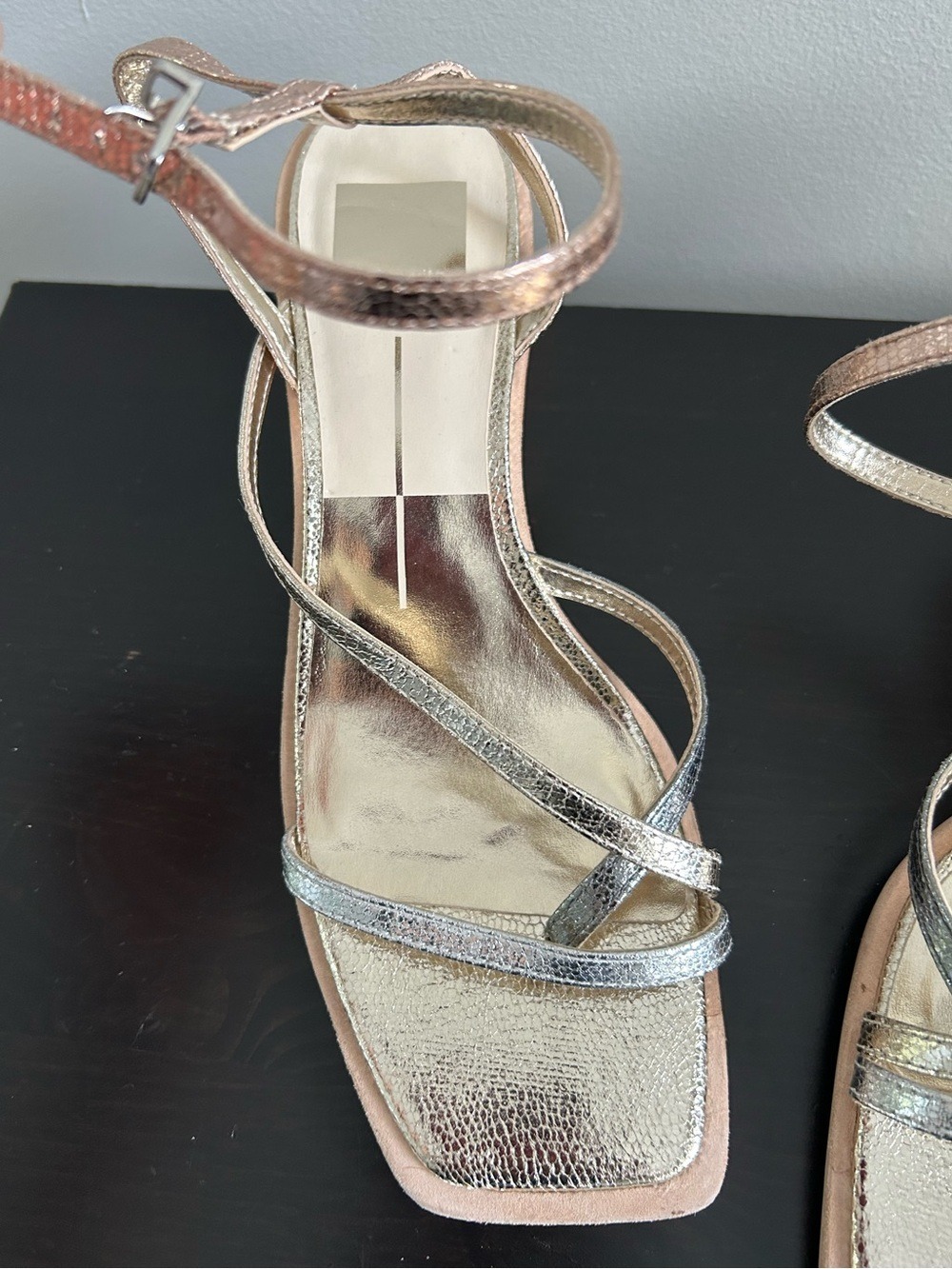 Dolce Vita Metallic Three-Tone Wedge Sandal - Rose Gold, Gold, Silver, Size 7.5 - Picture 6 of 14